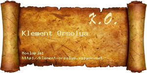 Klement Orsolya névjegykártya